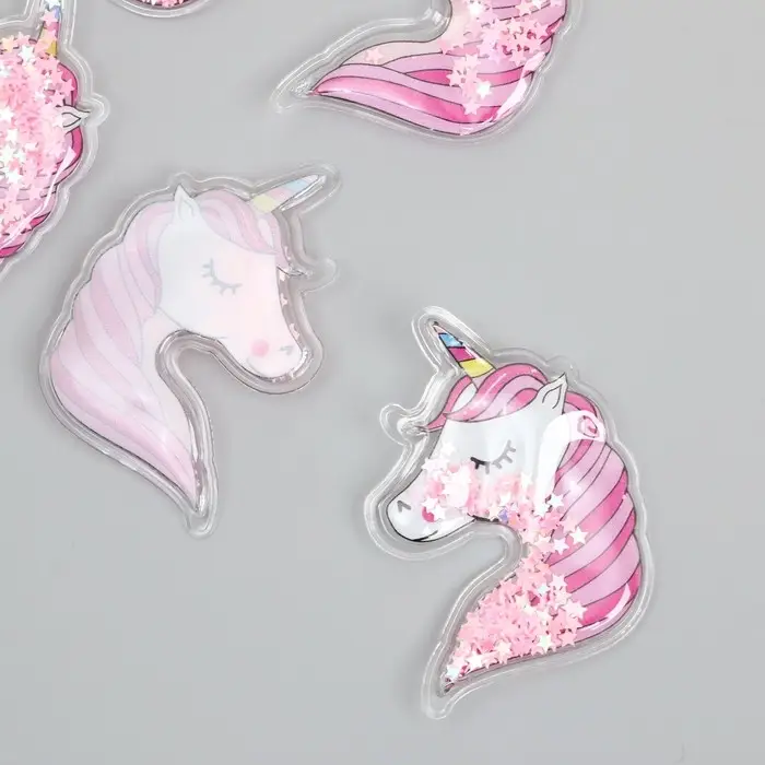 Шейкер для творчества PVC "Единорог" с глиттером 3,7х5,6 см