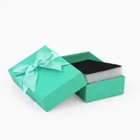 Коробочка подарочная под набор «Тиффани» с крупным бантом, 5×8×2.5 см, вставка МИКС, бирюзовый