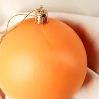Ёлочные игрушки &laquo;Матовый&raquo;, шары новогодние, d=8 см, набор 2 шт., оранжевый