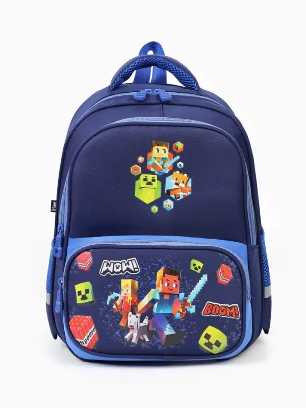 Рюкзак школьный, с эргономичной спинкой &laquo;Пиксели&raquo;