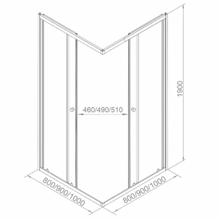 Душевое ограждение Domani-Spa Cube 99, прозрачное стекло, 90×90×190 см, без поддона, графит