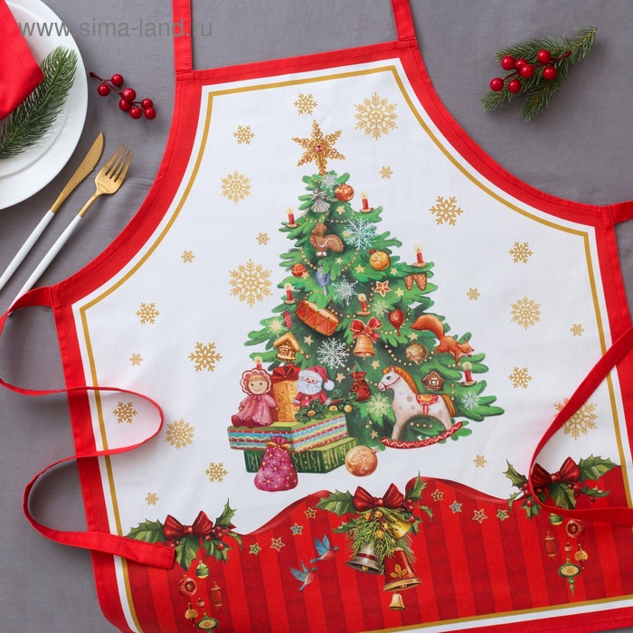 Фартук «Этель: Новогодняя сказка», 65 × 60 см, 100 % хлопок, саржа, 190 г/м² Фартук «Этель: Новогодняя сказка», 65 × 60 см, 100 % хлопок, саржа, 190 г/м²