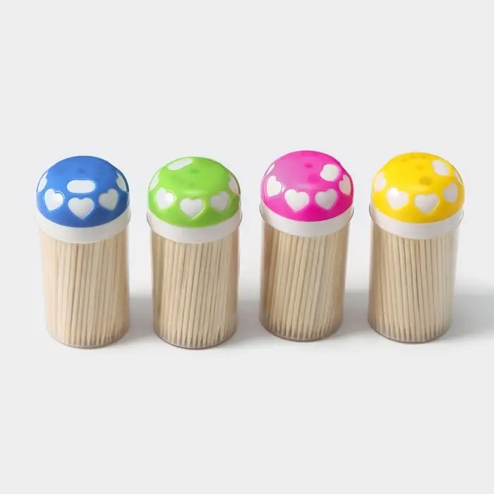 Зубочистки Доляна «Сердца», 190 шт., МИКС Зубочистки Доляна «Сердца», 190 шт., МИКС