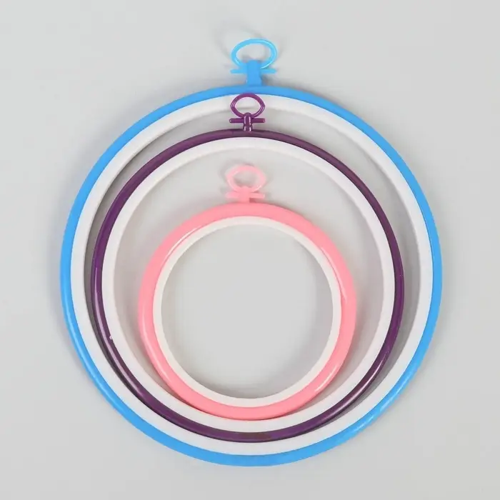 Пяльцы для вышивания с подвесом, d=12/17/21 см, 3 шт., разноцветные