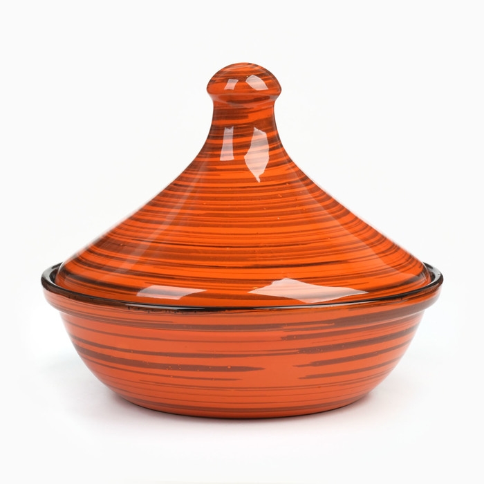 Тажин №3, 0,5л / 15х18см, оранжевая полоска Тажин №3, 0,5л / 15х18см, оранжевая полоска