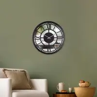 Часы настенные, интерьерные, бесшумные, d-32 см, металл с зеркалом Часы настенные, интерьерные, бесшумные, d-32 см, металл с зеркалом