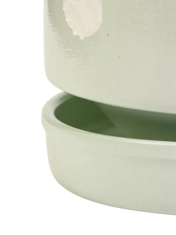 Горшок цветочный с поддоном 1,7 л, керамика  Горшок цветочный с поддоном 1,7 л, керамика "Листья" (М)