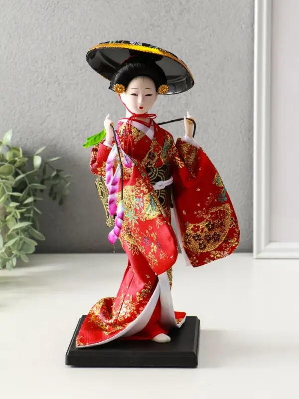 Кукла коллекционная &laquo;Японка с цветочной ветвью и в шляпе&raquo;, 30 см