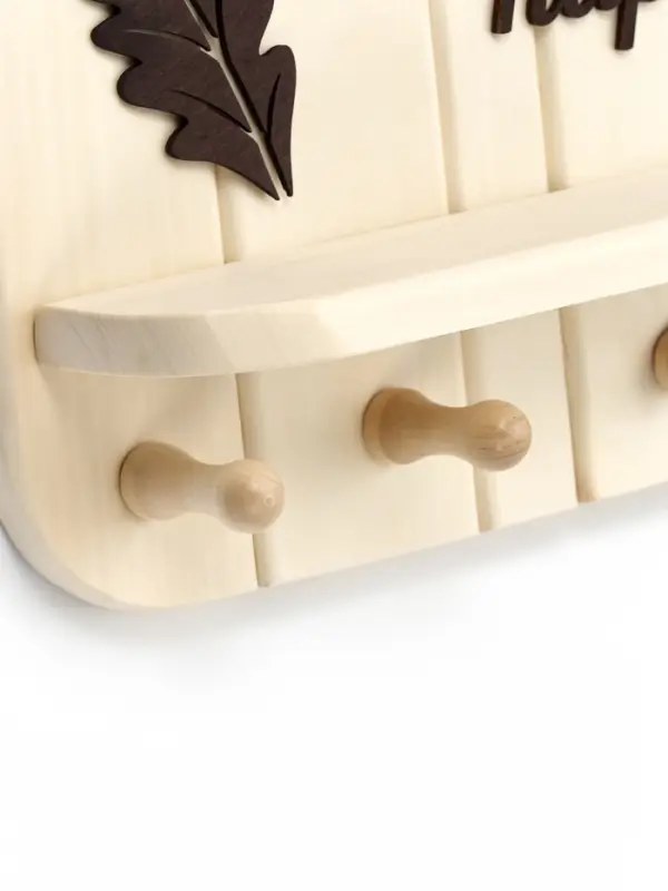 Полка - вешалка "С легким паром" (лист) 4 крючка 32х22х8,5 см