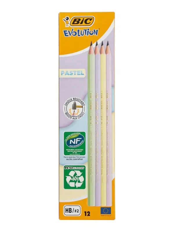 Карандаш чернографитный BIC HB Evolution &laquo;Пастель&raquo;, пластиковый