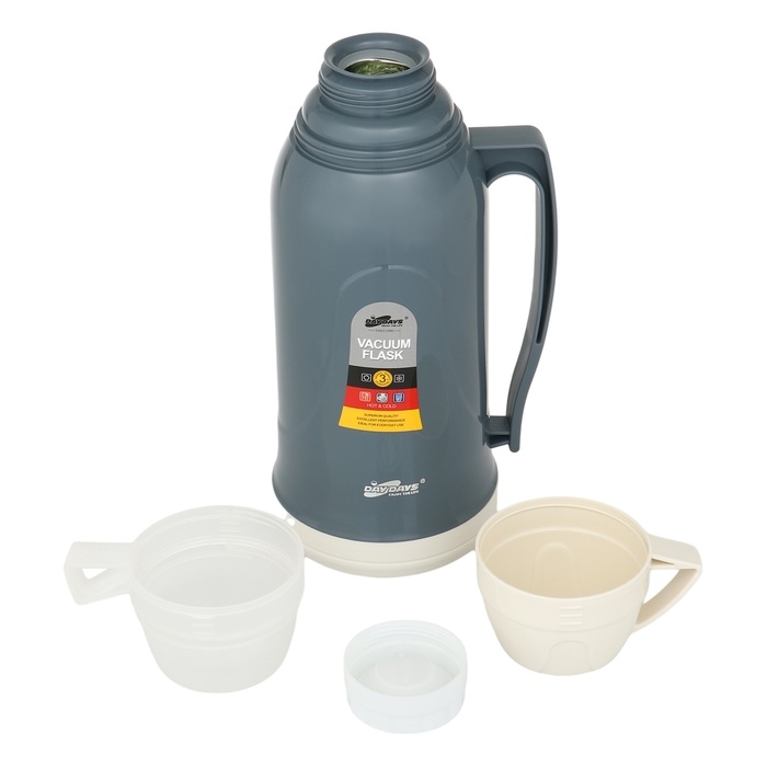 Термос 1.7 л, со стеклянной колбой, сохраняет тепло 14 ч, 14 х 34 см, серый Термос 1.7 л, со стеклянной колбой, сохраняет тепло 14 ч, 14 х 34 см, серый