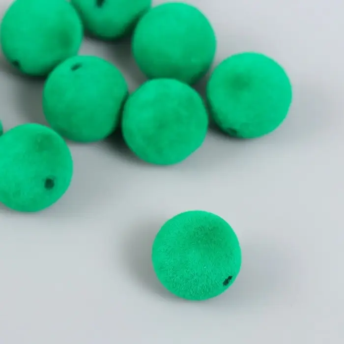 Бусины для творчества бархатное напыление "Зелёный лес" набор 10 шт d=1,4 см