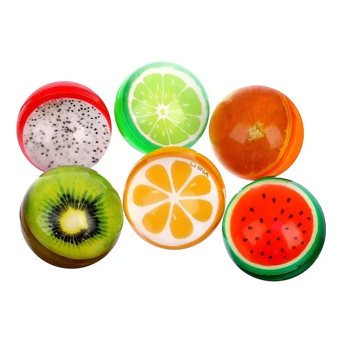 Мяч каучуковый «Фрукты», 4,5 см, виды МИКС Мяч каучуковый «Фрукты», 4,5 см, виды МИКС
