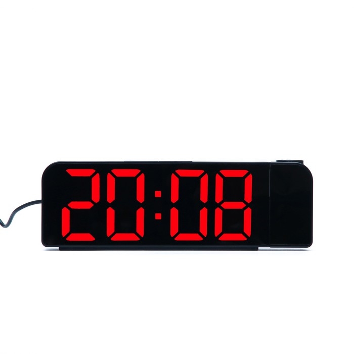 Часы - будильник электронные настольные с проекцией на потолок, термометром, календарем, USB Часы - будильник электронные настольные с проекцией на потолок, термометром, календарем, USB