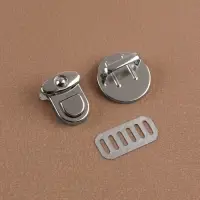 Застёжка для сумки, 2.5×2.5 см, цвет серебряный