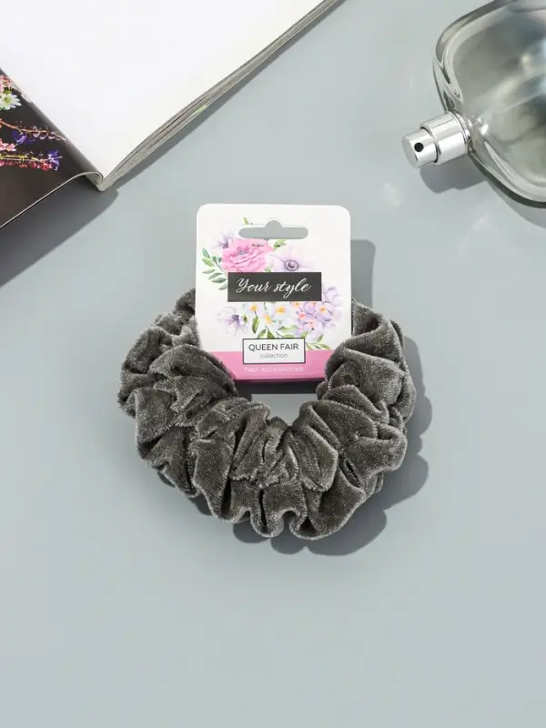Резинка для волос «Орбита», джемма бархат, 10 см, серая