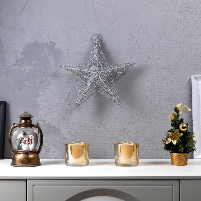 Светодиодная фигура «Серебристая звезда» 30.5 см, металл, батарейки ААх2 (не в комплекте), свечение белое Светодиодная фигура «Серебристая звезда» 30.5 см, металл, батарейки ААх2 (не в комплекте), свечение белое