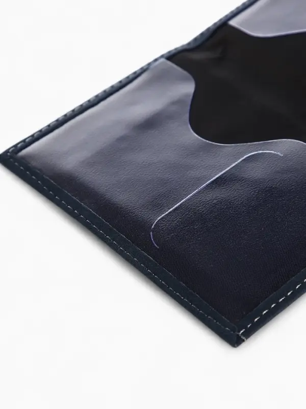 Обложка для паспорта, искусственная кожа, герб 3D, тёмно-синяя