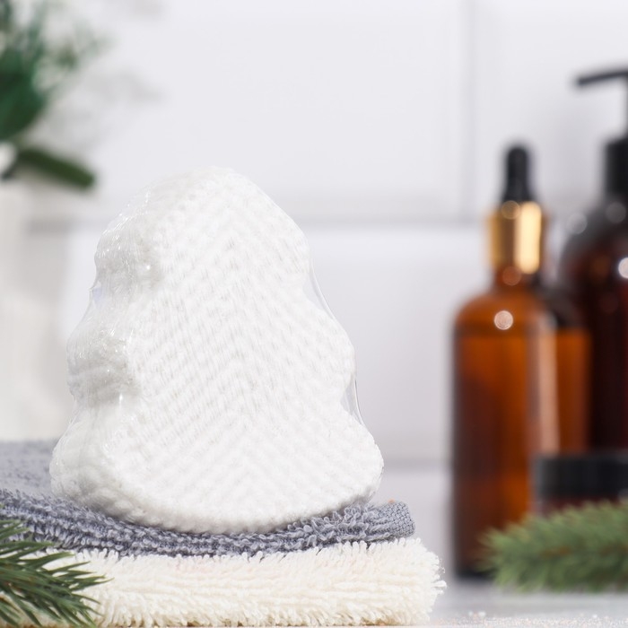 Бомбочка для ванны Бомбочка для ванны "Ёлочка" с ароматом клубники, белая, 120 гр