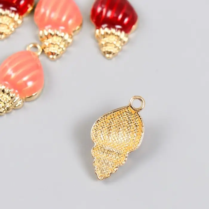 Декор для творчества металл, эмаль "Морская ракушка" МИКС 1,3х2,4 см