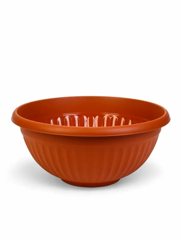 Кашпо - миска для цветов IDEA &laquo;Ливия&raquo;, 11.5 л, d=39 см, h=19 см, пластиковое, коричневое