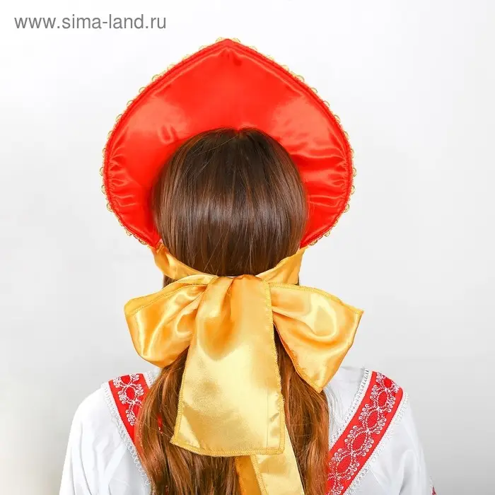 Кокошник «Павлово-Посадский узор», на красном Кокошник «Павлово-Посадский узор», на красном