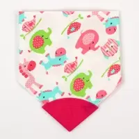 Нагрудник-бандана/слюнявчик для кормления Крошка Я, непромокаемый, с прорезывателем, на кнопке, розовый, МИКС