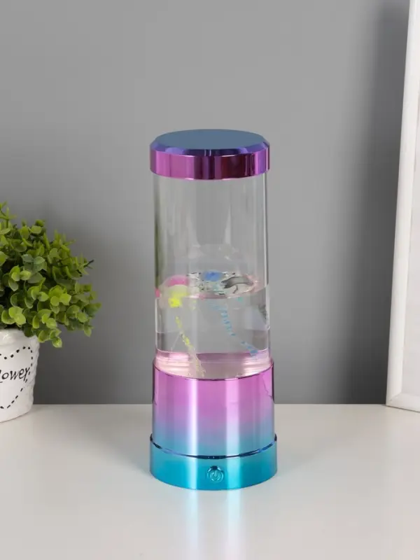 Светильник  Светильник "Медузы" LED, RGB, USB, 3-5Вт, розово-голубой металлик 9х9х3 см