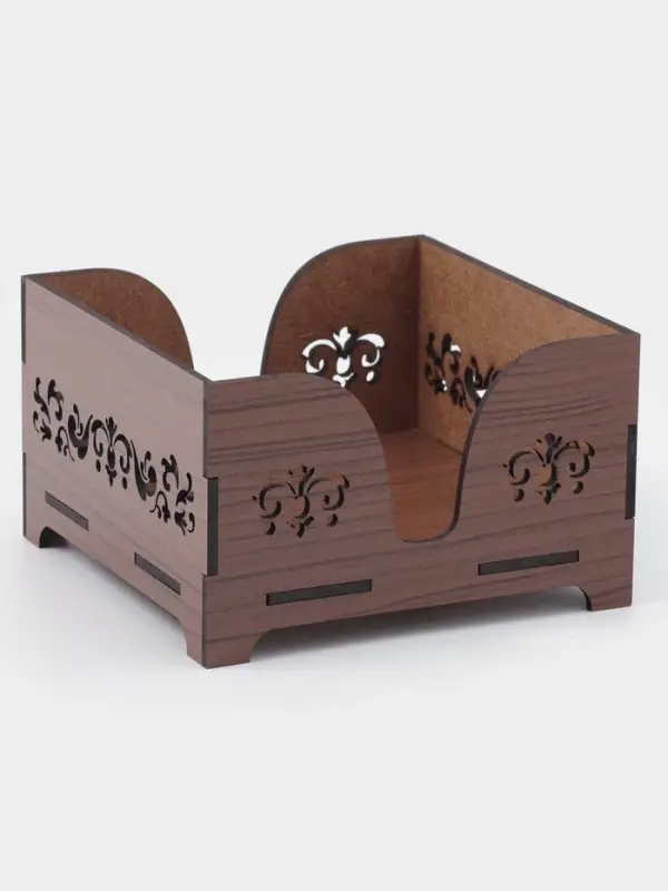 Салфетница деревянная Доляна &laquo;Орех&raquo;, 12.5&times;12.5 см, с салфетками, коричневая