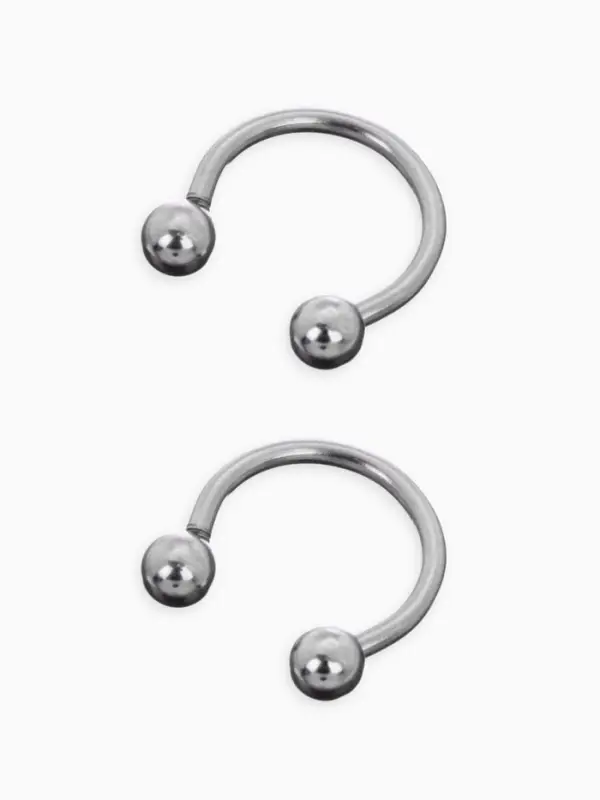 Пирсинг в бровь циркуляр, шар, d=8 мм, пара, цвет серебро