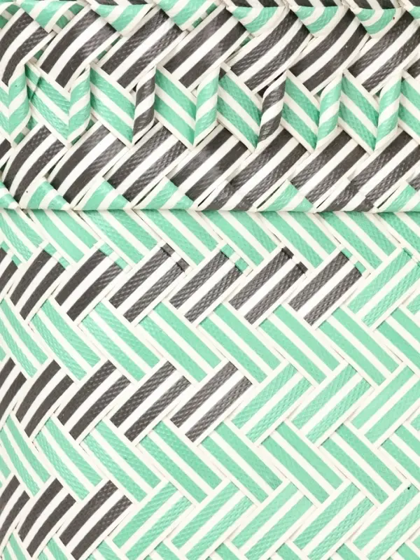 Сумка плетёная, 30&times;15&times;35 см, пластик, бирюзовая с чёрным