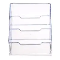 Подставка для визиток, прозрачная, 3 отделения