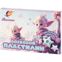 Пластилин восковой Фантазия пастельный,8цв,120г,набор стек 35С 2289-08