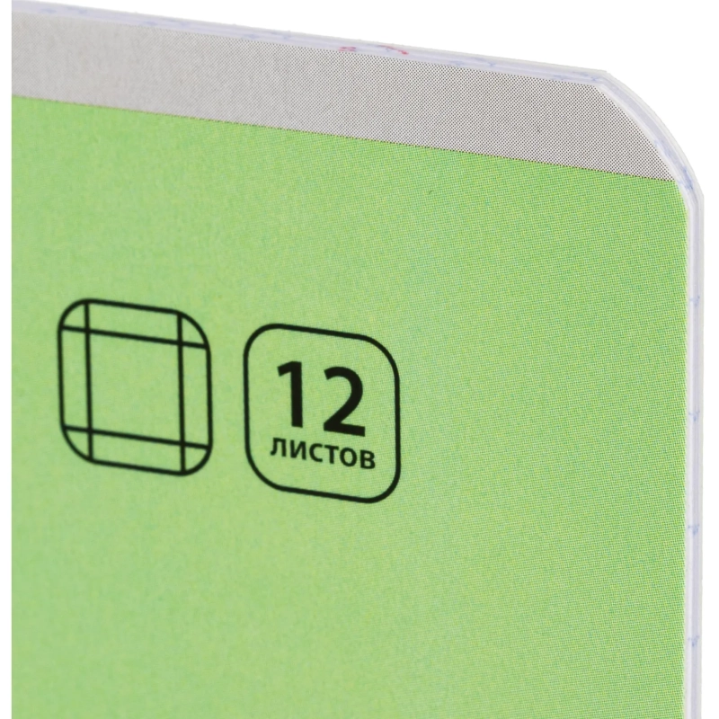 Тетрадь школьная Комус Класс А5 12 л крупная клетка, Зеленый 10 шт./уп
