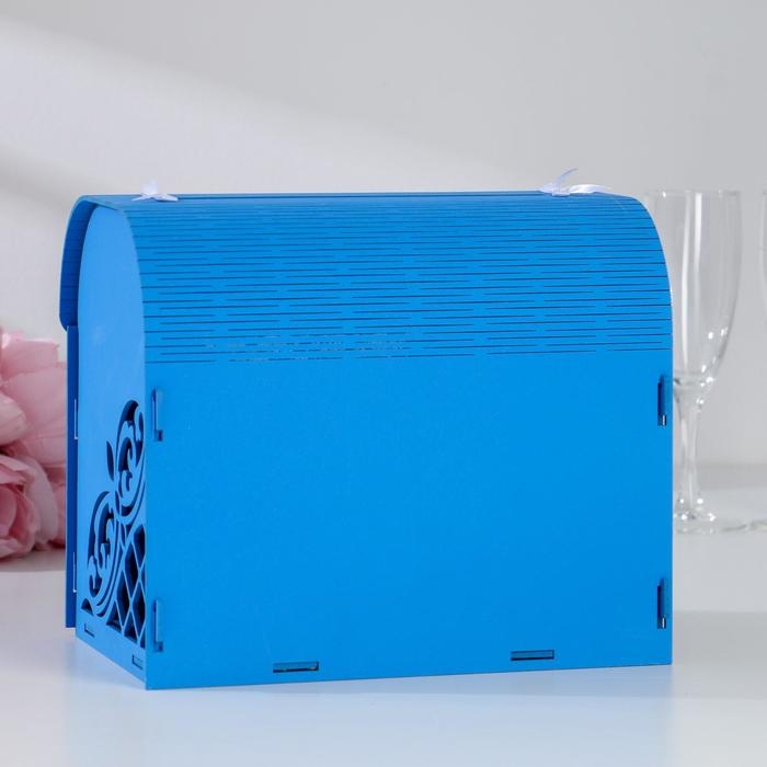 Семейный банк Семейный банк "Ажурный", со стразами, сине-белый, 23,5х17х20 см