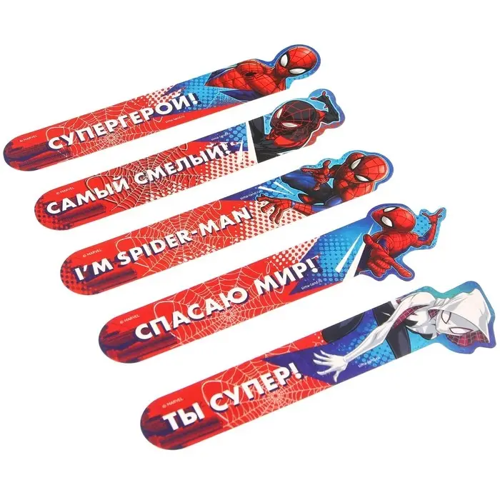 Закладки для книг, фигурные из картона, 5 шт. «Супергерой», Человек-паук Закладки для книг, фигурные из картона, 5 шт. «Супергерой», Человек-паук