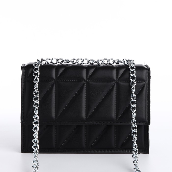 Сумка женская на клапане, 22х15х6 см, цвет чёрный Сумка женская на клапане, 22х15х6 см, цвет чёрный