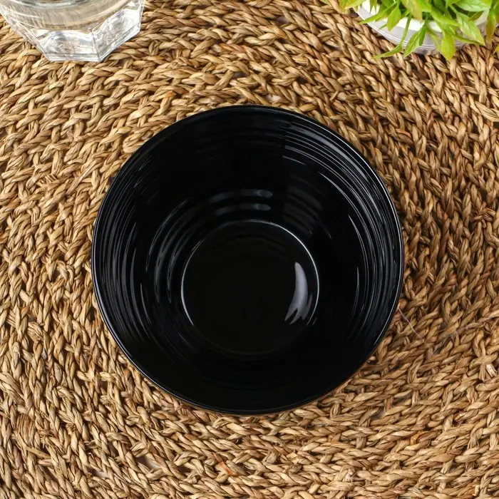 Миска Avvir Carve, 430 мл, d=13 см, стеклокерамика, цвет чёрный Миска Avvir Carve, 430 мл, d=13 см, стеклокерамика, цвет чёрный