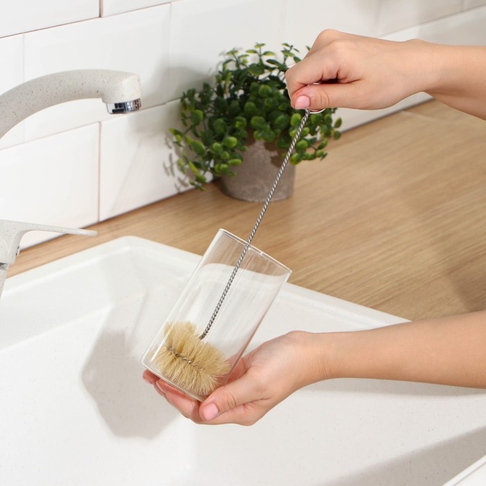 Ёршик для банок Доляна, 25,5×5,5 см, натуральная щетина Ёршик для банок Доляна, 25,5×5,5 см, натуральная щетина