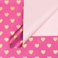 Пленка матовая «Золотые сердца», фиолетовый, 57×57 см ±5% см Пленка матовая «Золотые сердца», фиолетовый, 57×57 см ±5% см