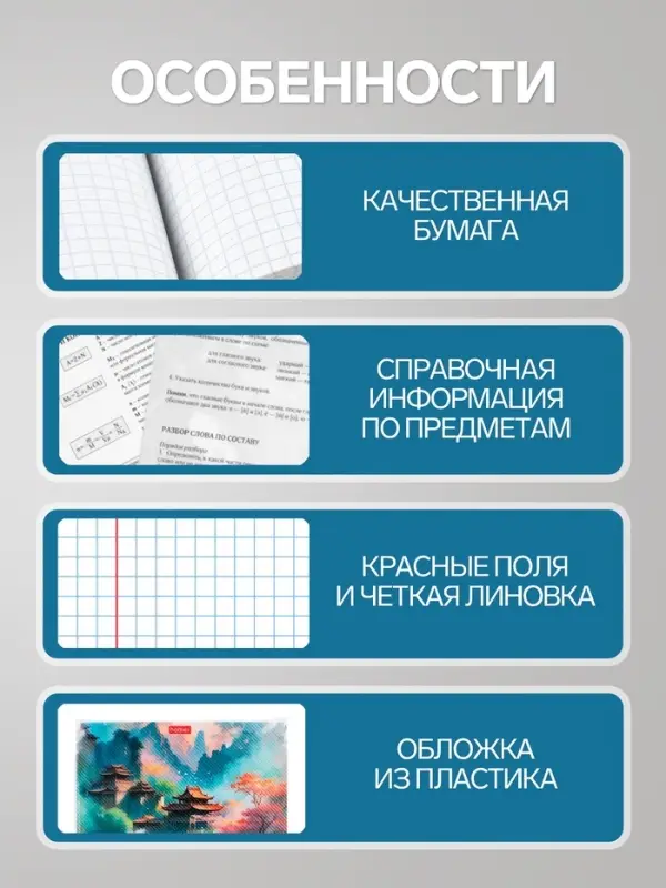 Предметная тетрадь по химии Hatber &laquo;Искусство Азии&raquo;, 48 листов, в клетку, со справочным материалом, пластиковая обложка с печатью