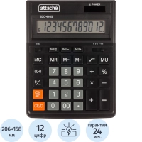 Калькулятор настольный Attache&nbsp; SDC-444S 12-разрядный черный 206х158х33мм