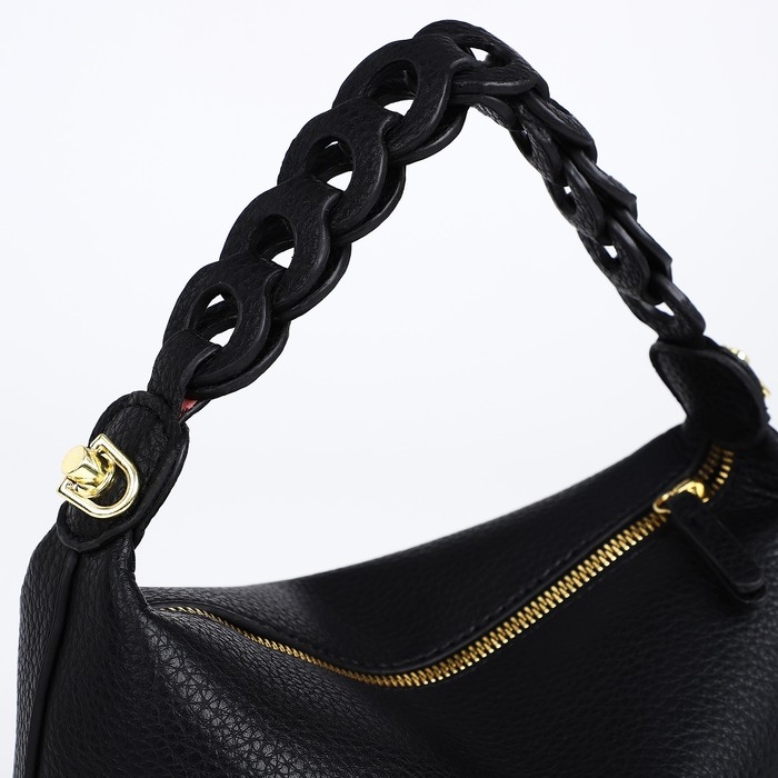 Сумка-багет на молнии, цвет чёрный Сумка-багет на молнии, цвет чёрный