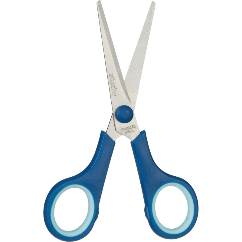 Ножницы Attache 140 мм с пласт. прорезин. ручками, цвет синий