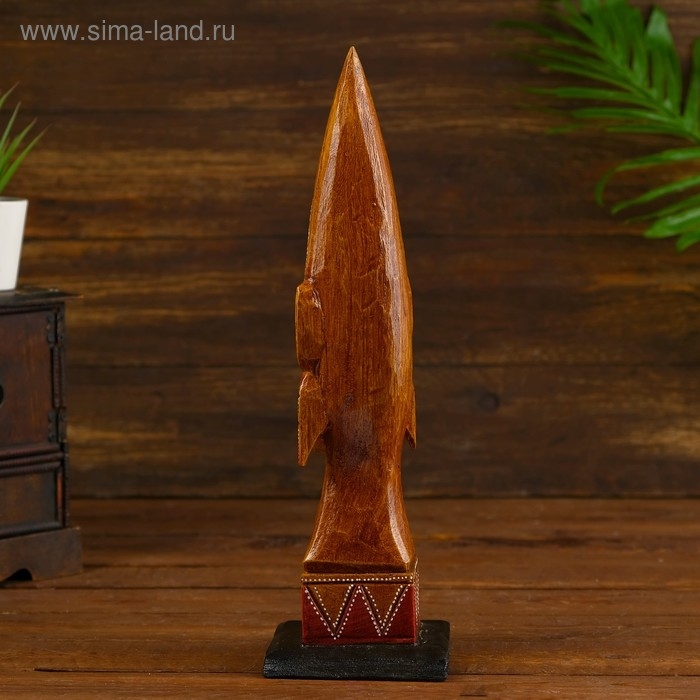 Сувенир Сувенир "Голова аборигена" дерево 11х11х35 см