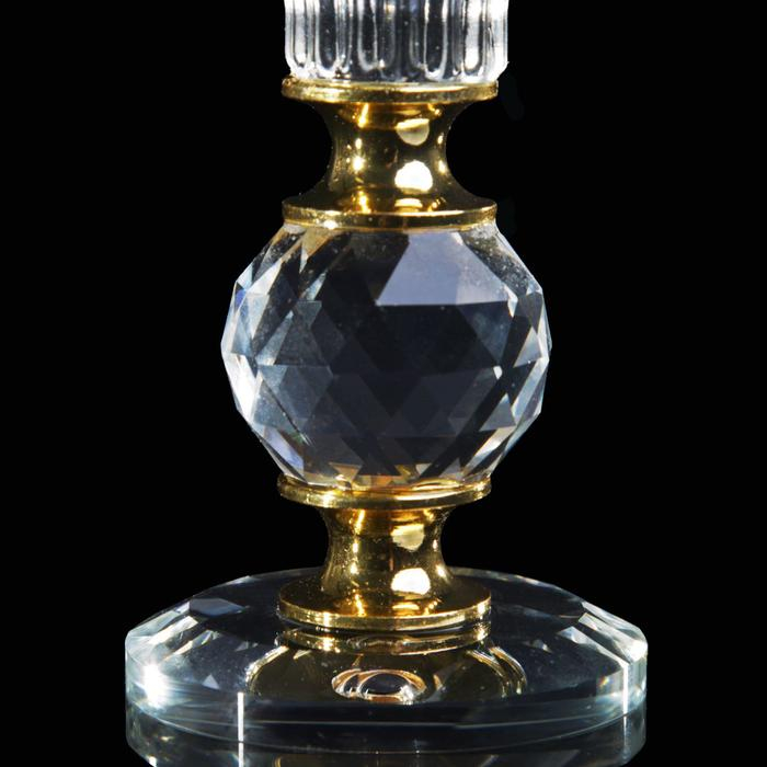 Подсвечник стекло на 1 свечу Подсвечник стекло на 1 свечу "Вазон с хрустальным шаром" 11х6х6 см