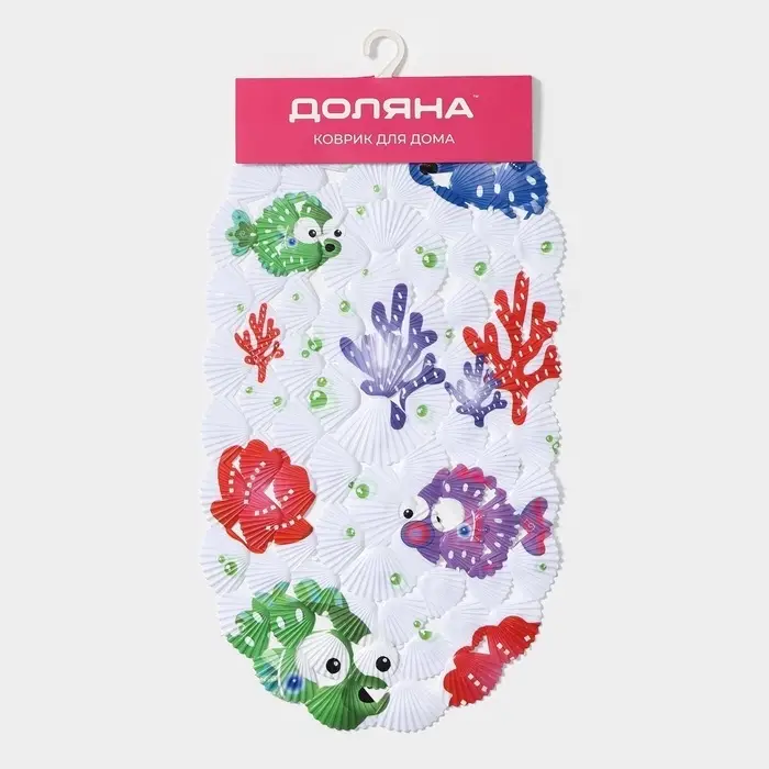 Коврик противоскользящий в ванну Доляна &laquo;Рыбка-шар&raquo;, на присосках, 39&times;69 см