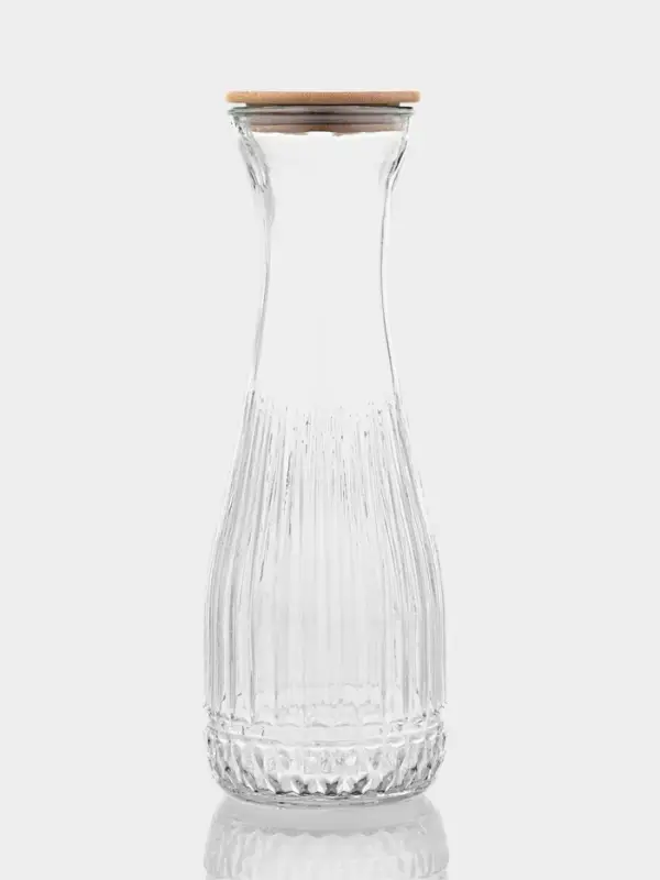 Графин стеклянный с бамбуковой крышкой "Элизиум", 9,5х27,5 см, 1000 мл