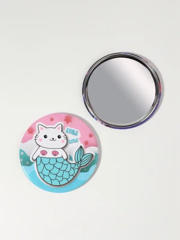 Зеркало карманное «Бульк», d=7 см, разноцветное Зеркало карманное «Бульк», d=7 см, разноцветное