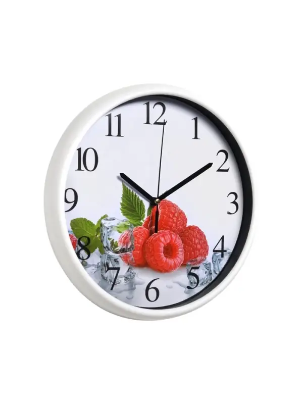 Часы настенные, серия: Кухня, &laquo;Малина&raquo;, дискретный ход, d=24.5 см, белые